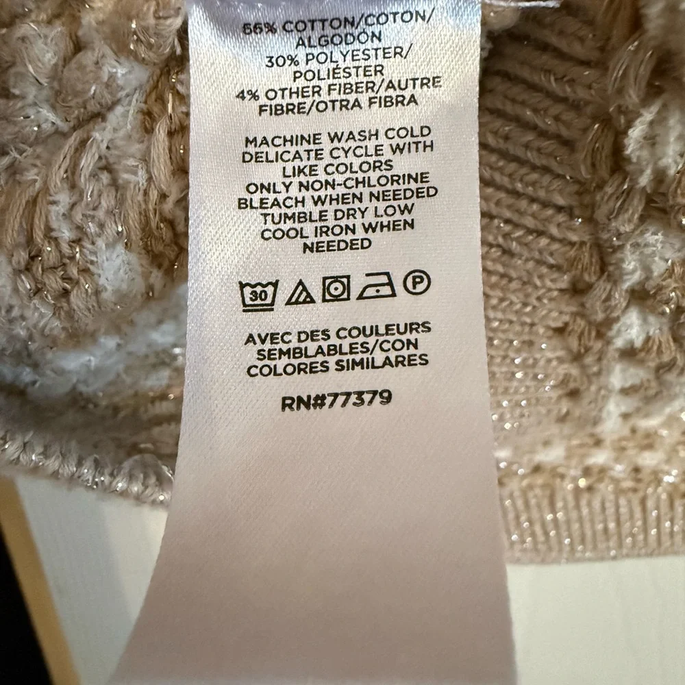 Ann Taylor Cream Knit Cardigan with Gold Button - Picture 3 of 3